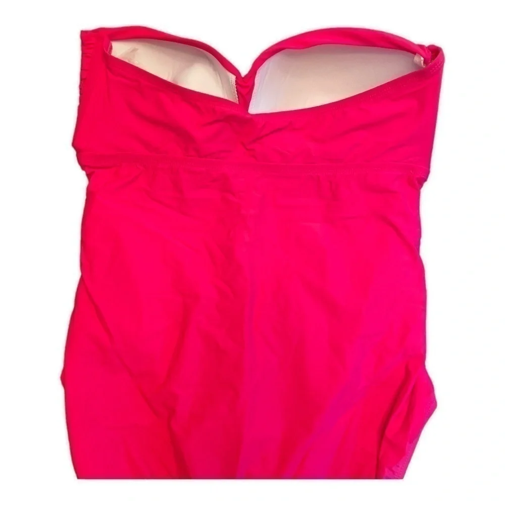 Athena Women's Solid Twist Bandeau One-Piece In Rose